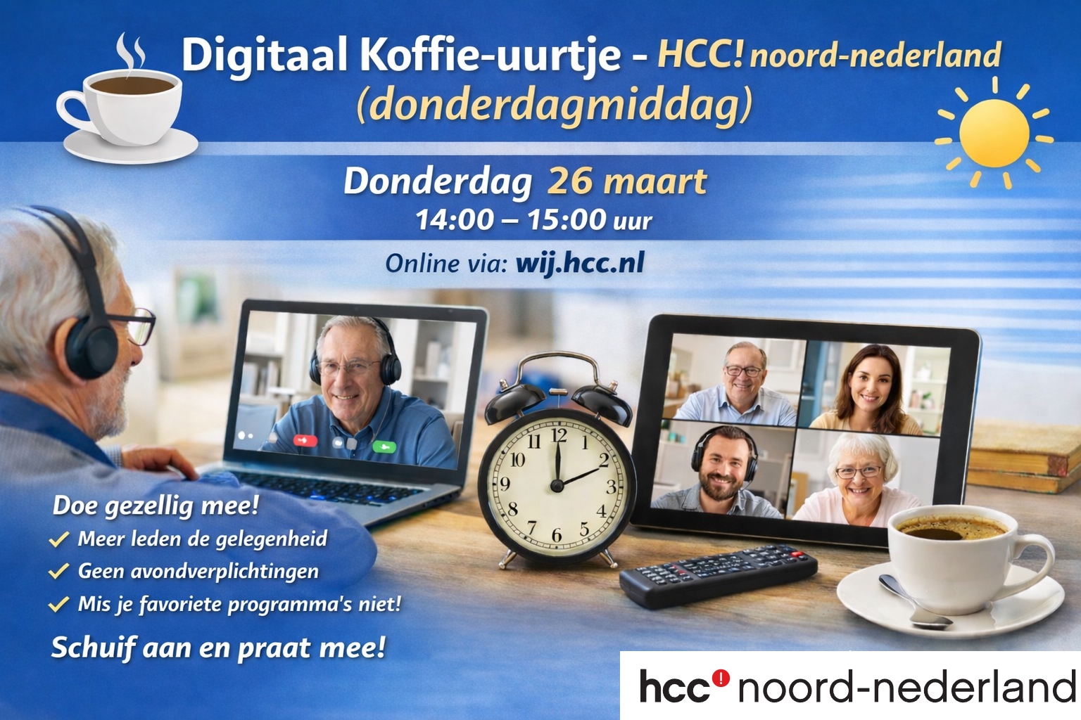 HCC!noord-nederland  Digitaal Koffie-uurtje (proef in de middag)